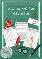 Vorschau - Arbeitsblätter - Stolperwörter / Ein Wort zu viel - Silvester - 3-fach differenziert (Klasse 2/3) #edukichristmas - Deckblatt