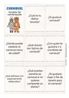 Vista previa - Unidades / Secuencias / Situaciones de Aprendizaje - el carnaval tarjetas de conversación Español y ELE - página 1