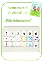 Vorschau - Stationenlernen - Klettmappen & Arbeitsblätter: Würfelmengen - Deckblatt