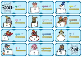 Vorschau - Spiele - Zahlenraum 10, 4 Dominos: Verliebte Zahlen, Addition, Subtraktion, Punktefeld 20 - Seite 2