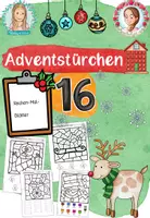 Vorschau - Arbeitsblätter - Adventstürchen 16: Rechen-Mal-Blätter (1-4. Klasse) - Deckblatt