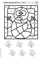 Vorschau - Arbeitsblätter - Adventstürchen 16: Rechen-Mal-Blätter (1-4. Klasse) - Seite 1