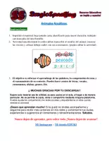 Vista previa - Hojas de trabajo - Guía de trabajo: Animales acuáticos o de mar - Portada