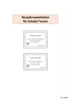 Vorschau - Anderer Materialtyp - Neujahrsweisheiten SchülerInnen - Deckblatt