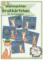 Vorschau - Poster - Grußkärtchen zu Weihnachten für die Fuchsklasse - Deckblatt