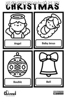 Vista previa - Juegos / Gamificación - Christmas 30 Flash cards - Black and White - página 1