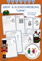 Vorschau - Arbeitsblätter - Groß - & Kleinschreibung Übungsblätter mit Lösungen - Thema "Winter" - Deckblatt