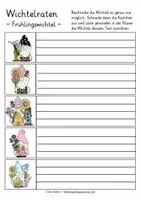 Vorschau - Arbeitsblätter - Wichtel beschreiben Frühling DAZ und Deutsch Grundschule - Seite 1