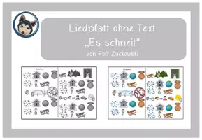 Vorschau - Arbeitsblätter - Es schneit - Liedblatt ohne Text - Deckblatt