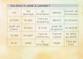 Vorschau - Spiele - Wörter gewinnen Dis Donc 5 unité 3 - Seite 1