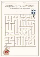 Vorschau - Arbeitsblätter - Labyrinth Weihnachten - 10 Stück - farbig & schwarz-weiß - Seite 3