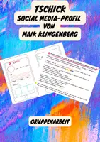 Vorschau - Arbeitsblätter - Tschick - Social Media - Profil von Maik Klingenberg - Deckblatt