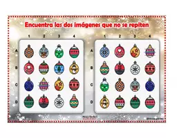 Vista previa - Hojas de trabajo - PDF: Juego Navideño Encuentra las imágenes sin pareja - página 3