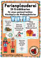 Vorschau - Spiele - Ferienplauderei Winteredition - 26 Erzählkarten für einen spielerischen Abschied - Deckblatt