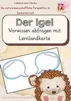 Vorschau - Arbeitsblätter - Lernlandkarte Thema Igel (Vorwissen) - Deckblatt
