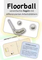 Vorschau - Arbeitsblätter - Vereinfachte Regeln Floorball / Unihockey + Arbeitsblätter - Deckblatt