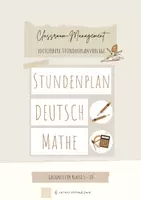 Vorschau - Poster - Stundenplanvorlage beige - Classroom-Management - editierbar! - Deckblatt