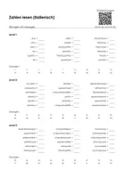 Vorschau - Arbeitsblätter - Zahlen lesen (italienisch) - Arbeitsblatt - Deckblatt