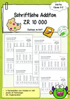 Vorschau - Arbeitsblätter - Schriftliche Addition - ZR 10000 - Aufgaben fürs Heft - Deckblatt