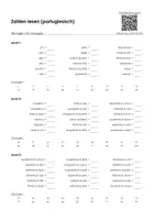 Vorschau - Arbeitsblätter - Zahlen lesen (portugiesisch) - Arbeitsblatt - Deckblatt