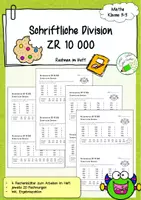 Vorschau - Arbeitsblätter - Schriftliche Division - ZR 10000 - Aufgaben fürs Heft - Deckblatt