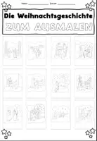 Vorschau - Mal- und Bastelvorlagen - Die Weihnachtsgeschichte zum Ausmalen - Weihnachten / Advent - DaZ / KBW / Religion - Seite 2