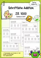 Vorschau - Arbeitsblätter - Schriftliche Addition - ZR 1000 - Aufgaben fürs Heft - Deckblatt