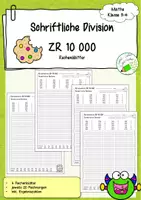 Vorschau - Arbeitsblätter - Schriftliche Division (einstellig) - ZR 10000 - Rechenblätter - Deckblatt