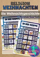 Vorschau - Spiele - Kreativ Lernen - Weihnachten in der Krippe Klammerkarten - Deckblatt