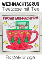 Vorschau - Mal- und Bastelvorlagen - Teetasse - Weihnachtsgruß (Bastelvorlage) - Seite 1