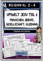 Vorschau - Unterrichtsreihen - Umwelt Jesus - "Die Menschen": Gesellschaft, Familie, Kleidung und Berufe - Religion Grundschule Flipheft - Deckblatt