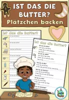 Vorschau - Arbeitsblätter - Übung "Ist das die Butter?" Plätzchen backen / Weihnachten / Advent - 2-fach Differenzierung DaZ / DaF / Deutsch - Deckblatt