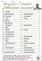 Vorschau - Arbeitsblätter - Laufdiktat Singular/ Plural "Plätzchen backen" Weihnachten / Advent - DaZ / DaF / Deutsch - Deckblatt