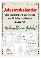 Vorschau - Arbeitsblätter - Rätseladventskalender "Weihnachten in Gefahr" (24 ABs) - Deckblatt