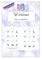 Vorschau - Arbeitsblätter - Freebie - worksheet - pets vocabulary - Deckblatt