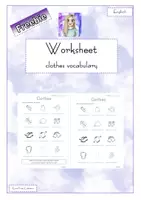 Vorschau - Arbeitsblätter - Freebie - worksheet - clothes vocabulary - Deckblatt
