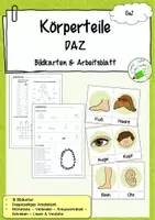 Vorschau - Arbeitsblätter - Körperteile - Bildkarten und Arbeitsblatt für DaZ, Deutschförderkurse und -klassen - Deckblatt