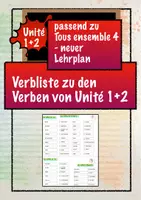 Vorschau - Arbeitsblätter - Tous Ensemble 4: Verben von Unité 1 + 2 - Deckblatt