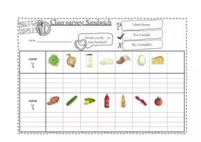 Vorschau - Arbeitsblätter - Class survey sandwich - Deckblatt