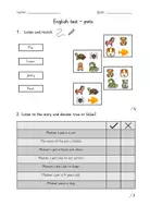 Vorschau - Arbeitsblätter - Englischtest Pets - Seite 1