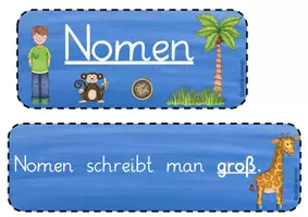 Vorschau - Fördermaterial/Inklusion - Wortarten (Nomen, Adjektive, Verben) Erklärungen, Tafelmaterial & Bildkarten - Seite 3