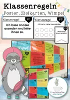 Vorschau - Poster - Klassenregeln Poster Zielkarten Wimpel FrauCuppaTea - Deckblatt