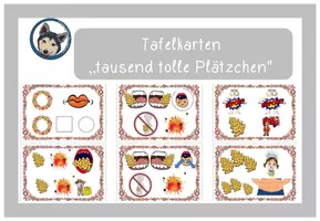 Vorschau - Präsentationen/Tafelbilder - tausend tolle Plätzchen - Tafelkarten mit Link zur digitalen Präsentation #Weihnachtslied - Deckblatt