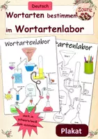 Vorschau - Poster - Plakat: Wortarten im Wortartenlabor bestimmen - Deckblatt