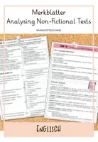 Vorschau - Merkblätter - Merkblätter Analysing the Language Non-Fictional Texts - Deckblatt