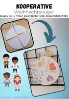 Vorschau - Mal- und Bastelvorlagen - Kooperative Weihnachtskugel - Baumschmuck - Deckblatt