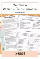 Vorschau - Merkblätter - Merkblätter Writing a Characterization - Deckblatt