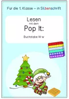 Vorschau - Stationenlernen - Lesen mit dem Pop It - Silben, Wörter und Sätze mit W w (3fach differenziert) - Deckblatt
