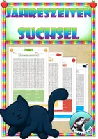 Vorschau - Arbeitsblätter - Suchsel zu den Jahreszeiten (Frühling, Sommer, Herbst und Winter) - Deckblatt