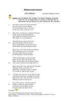 Vorschau - Text - Inszenierung/kreative Umsetzung von Goethe "Der Erlkönig" - Deckblatt